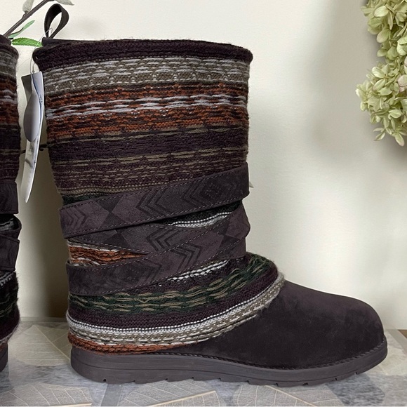 MUK LUKS® Nikki 3-in-1 Belted Sweater Wrap Water Resistant Faux Suede Boots - Picture 15 of 16